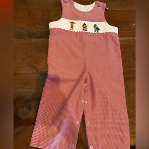 NWOT 24m Toy Story- red plaid Romper/Long-All